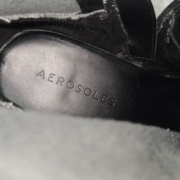 Areosoles "Renr" Cinnamon Womens Size 8M Retro Black Flexible Heeled Ankle Boots - Picture 10 of 10